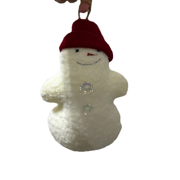 Woof & Poof Snowman with red Hat Ornament Plush Ultra Rare HTF - Picture 2 of 4